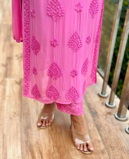 VISCOSE GEORGETTE CHIKANKARI FULL SET