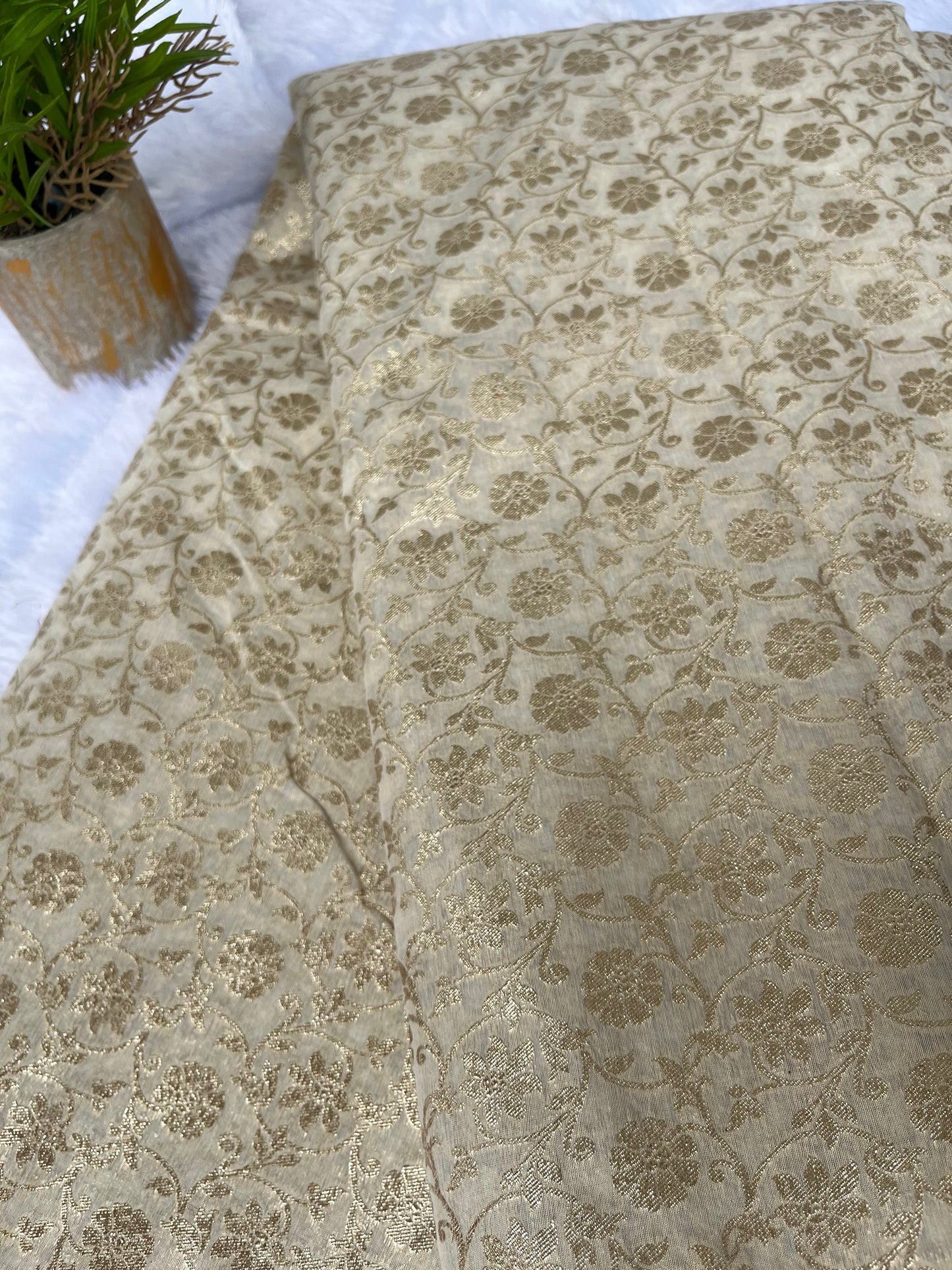 Pure Handloom chanderi cotton cream shade