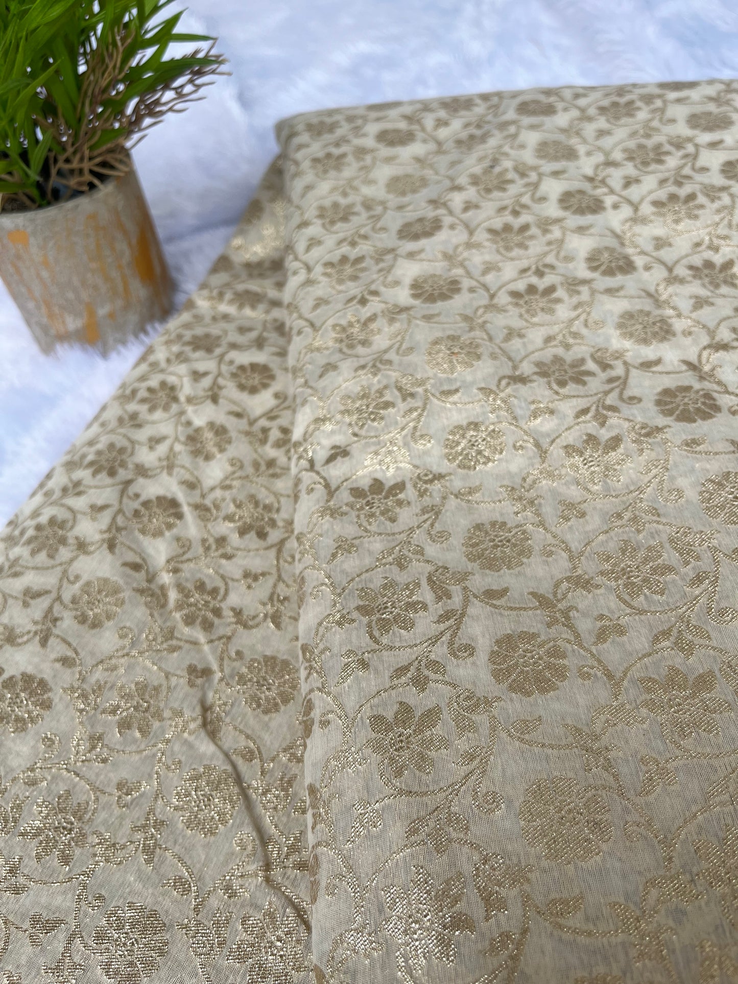 Pure Handloom chanderi cotton cream shade