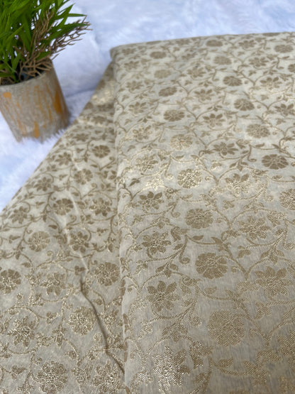 Pure Handloom chanderi cotton cream shade