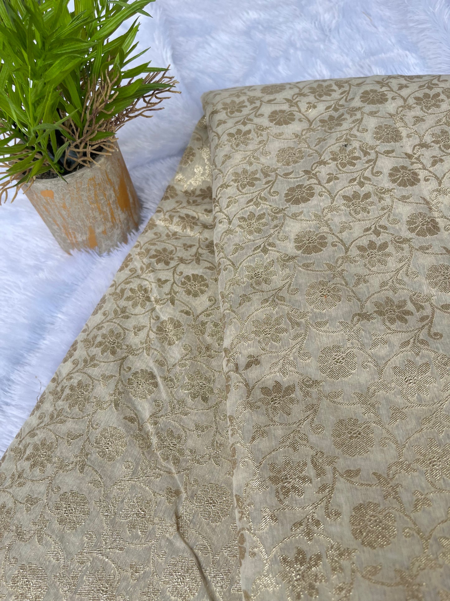 Pure Handloom chanderi cotton cream shade