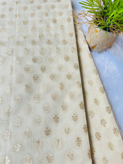 Pure Handloom chanderi cotton with golden buttas