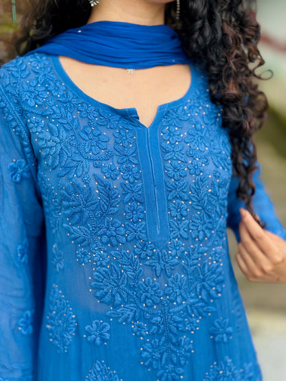 VISCOSE GEORGETTE CHIKANKARI FULL SET
