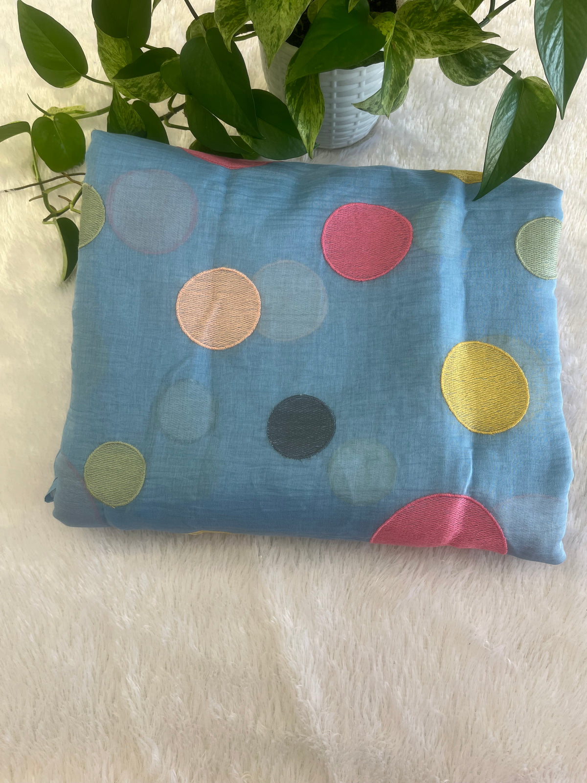 PURE  MULCHANDERI  FABRIC  WITH   BUTTA DESIGNING