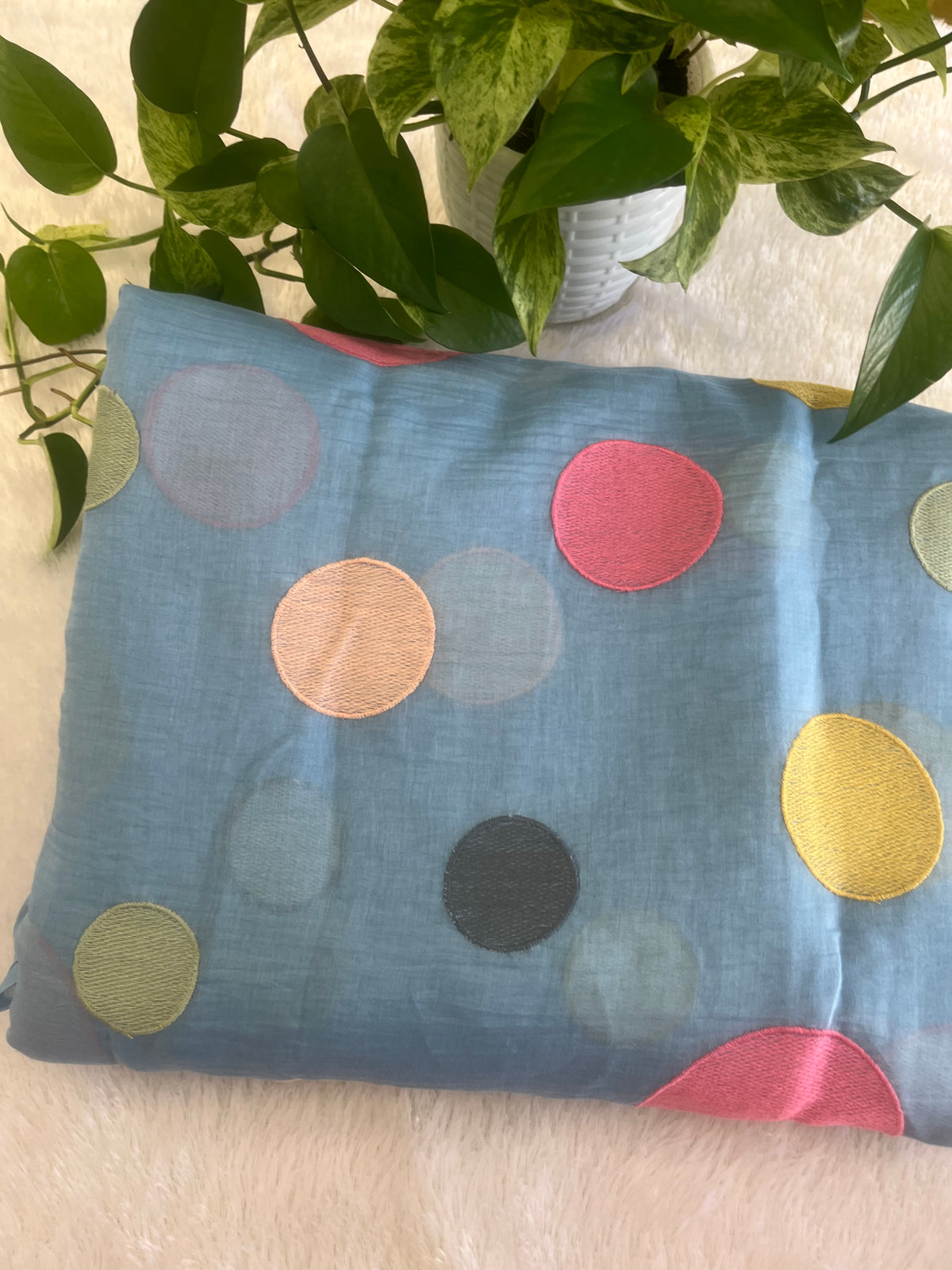 PURE  MULCHANDERI  FABRIC  WITH   BUTTA DESIGNING
