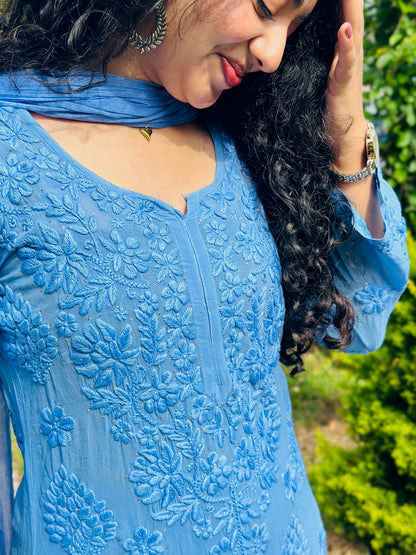 VISCOSE GEORGETTE CHIKANKARI FULL SET