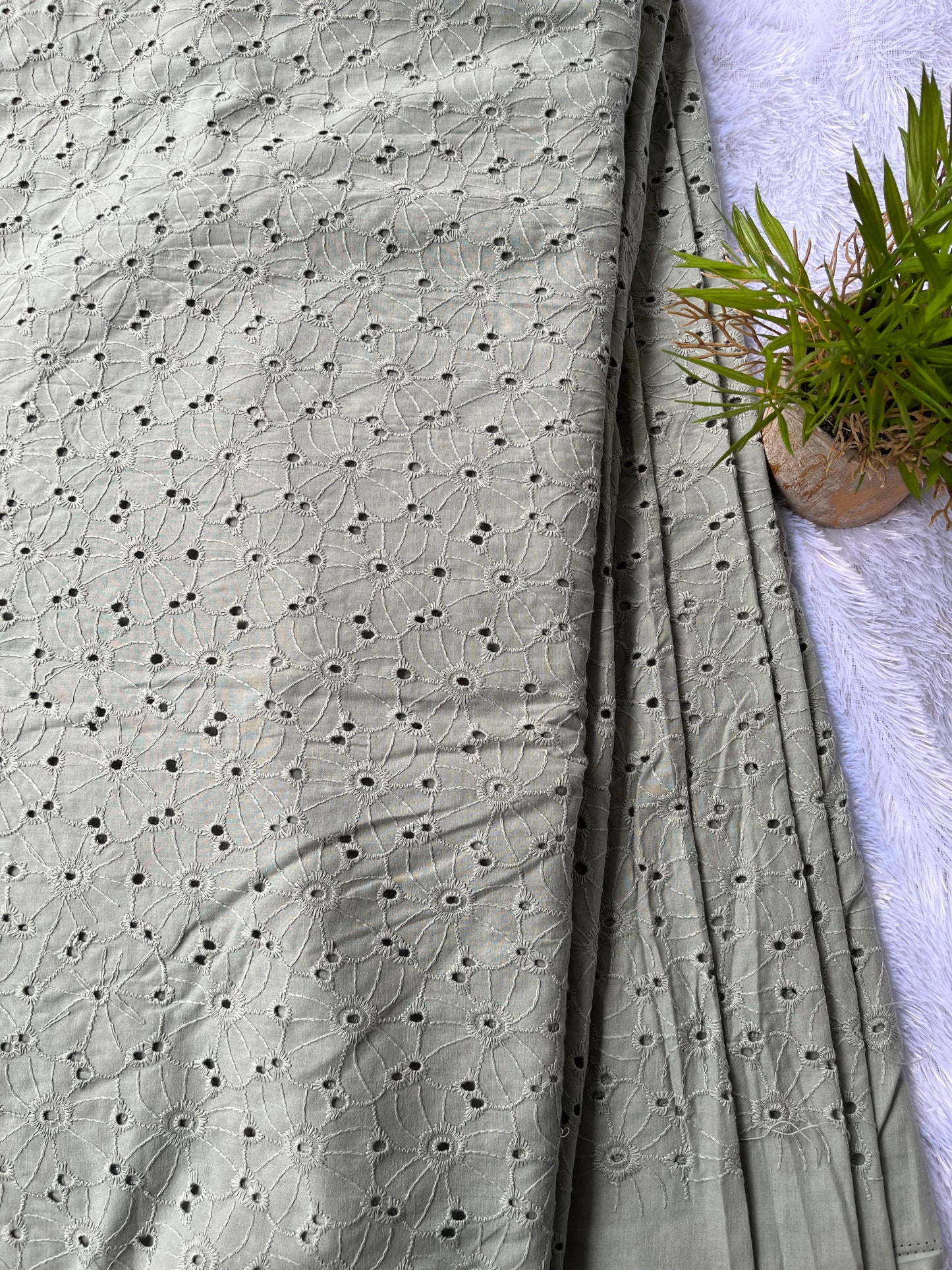 Olive green shade with daisy flower  design