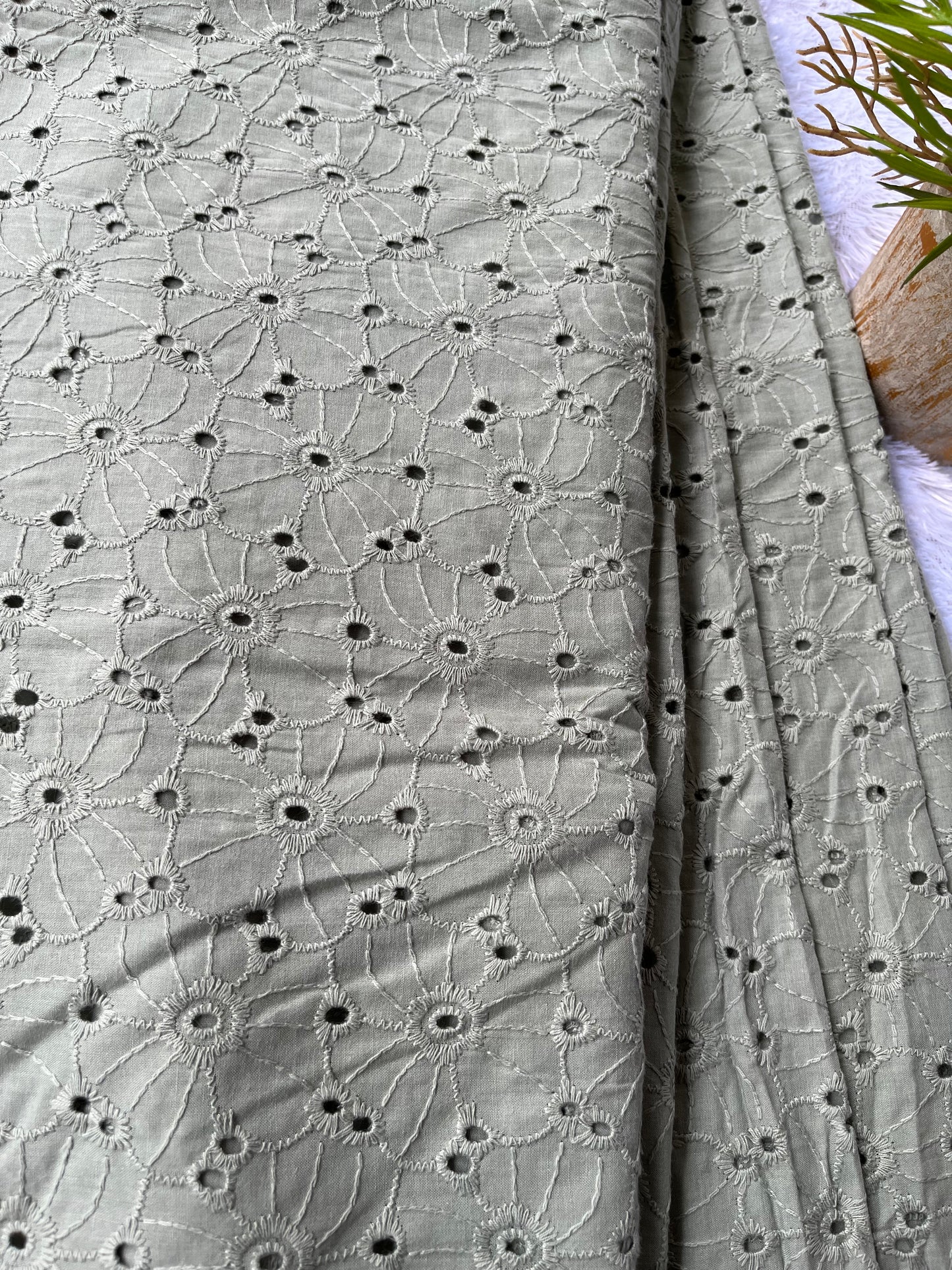 Olive green shade with daisy flower  design