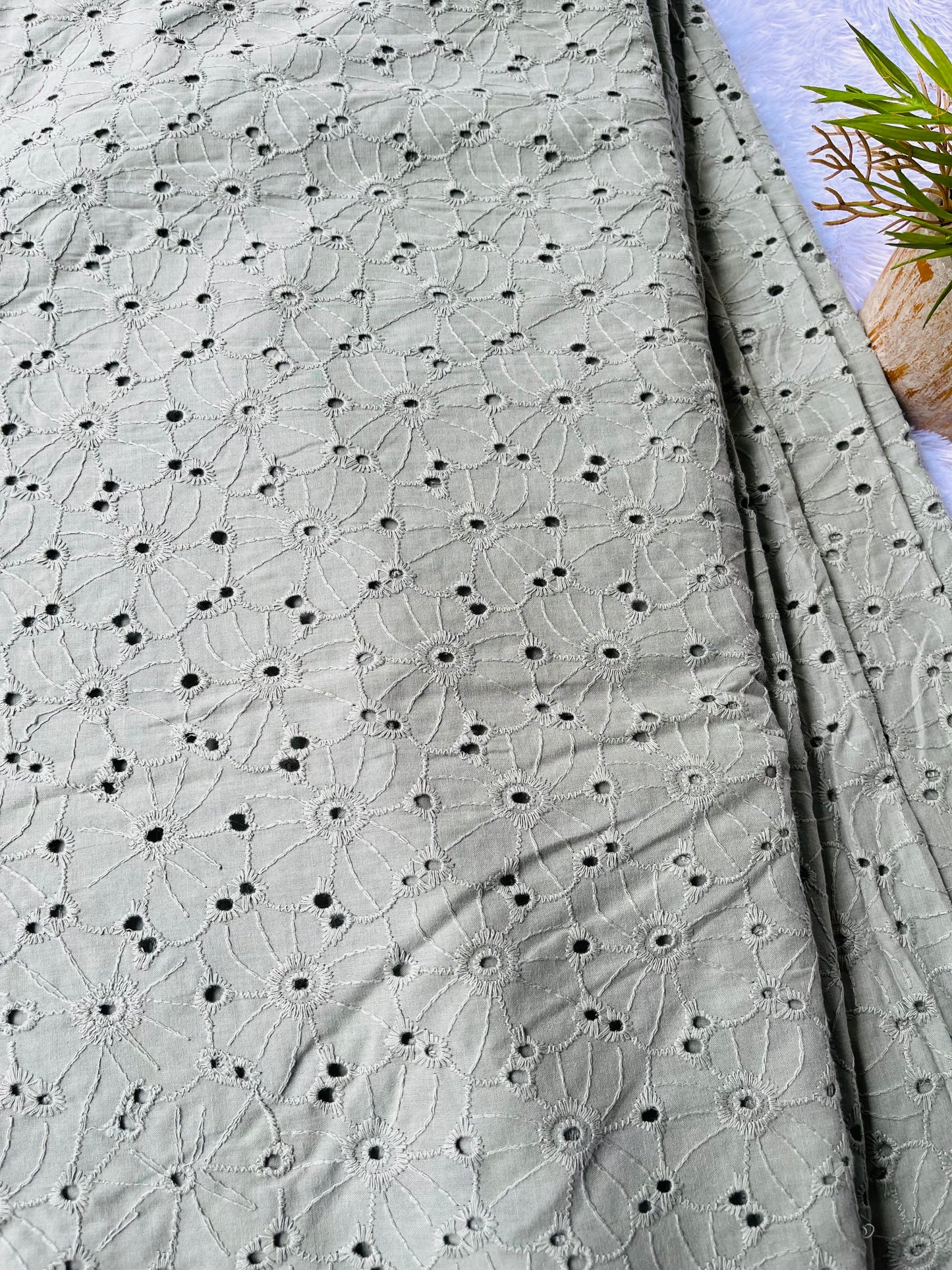 Olive green shade with daisy flower  design