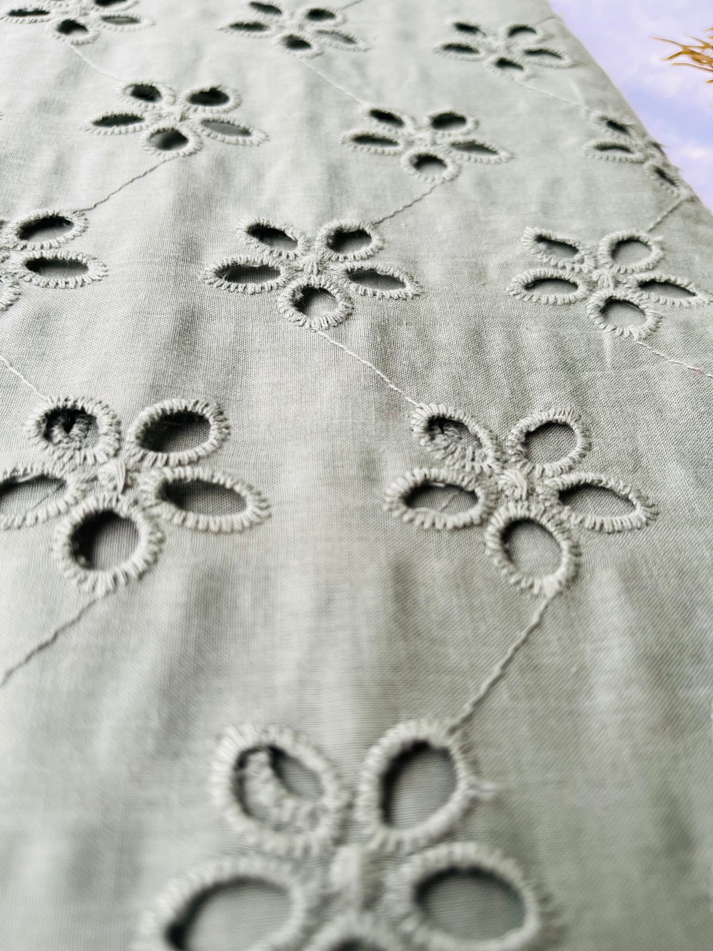 Olive green shade hakoba  fabric