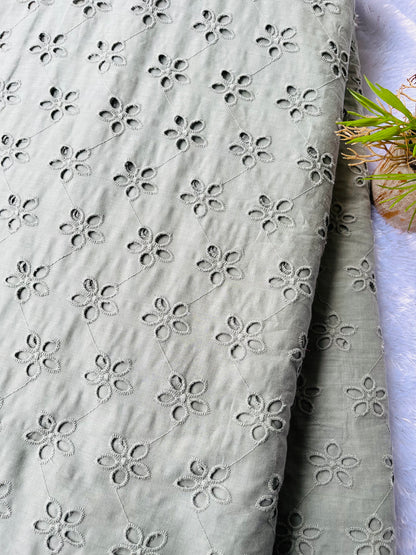 Olive green shade hakoba  fabric