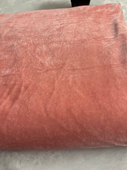 Light peach shade velvet fabric
