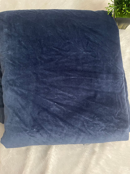 Navy blue velvet fabric