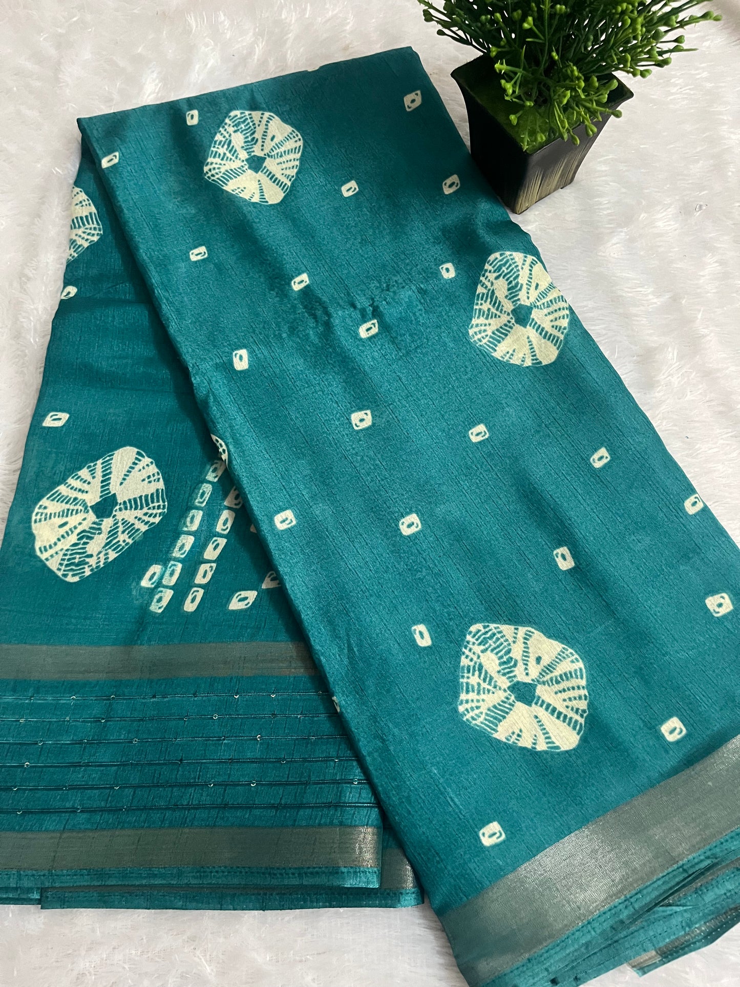Cotton semi silk saree