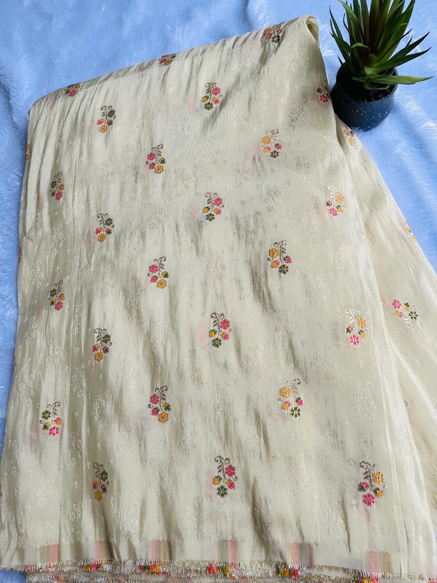 Onam collections 2025 tissue fabric with embroidery