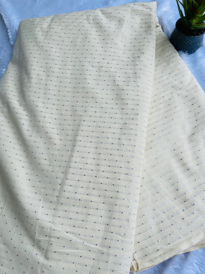 Soft cotton with silver lines fabric