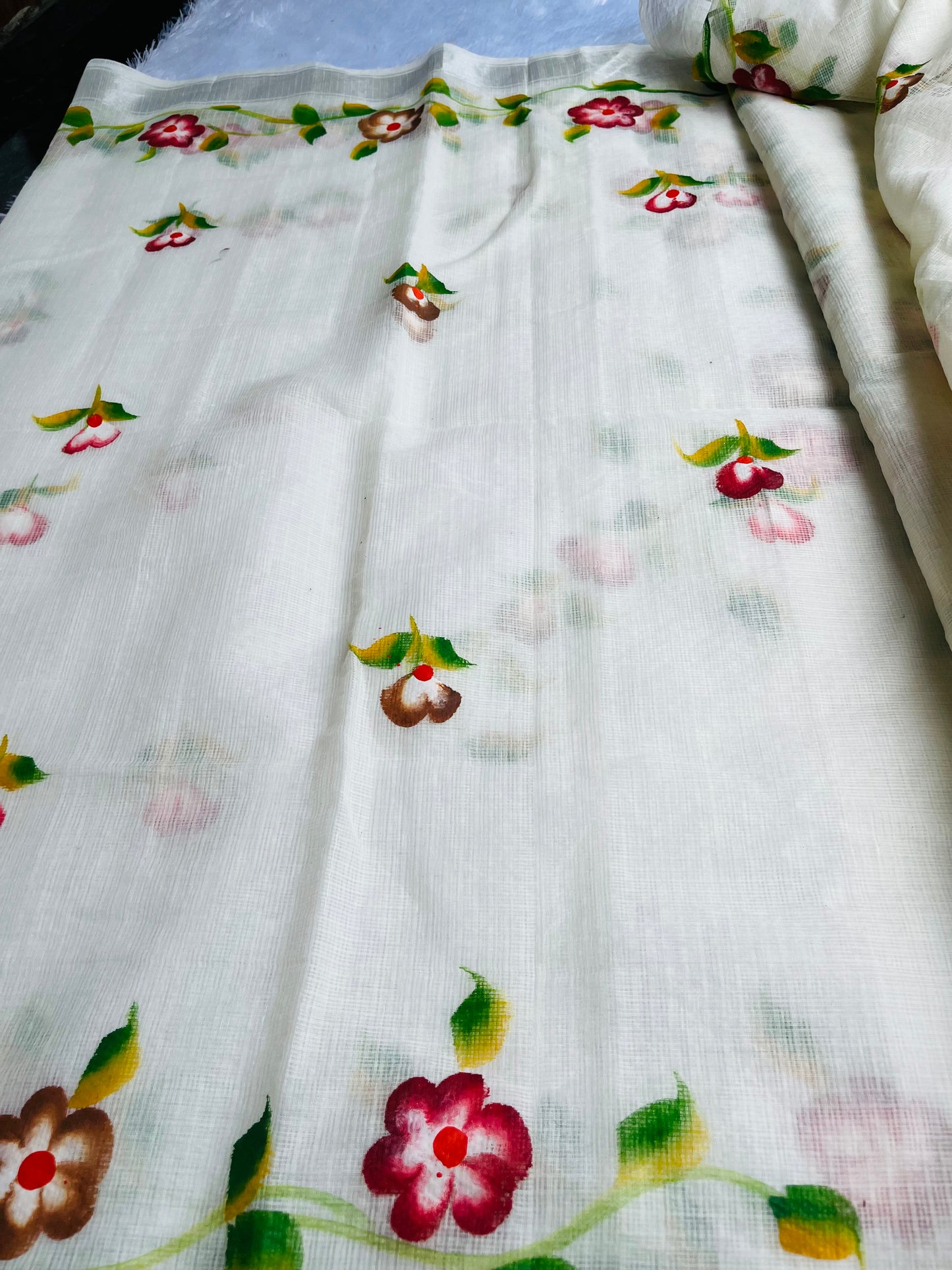 Kota saree with flower paint sarees