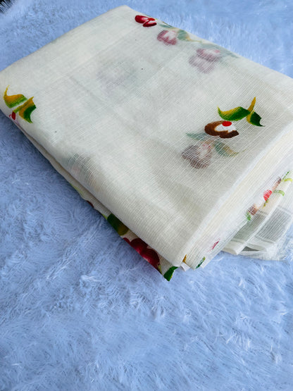 Kota saree with flower paint sarees