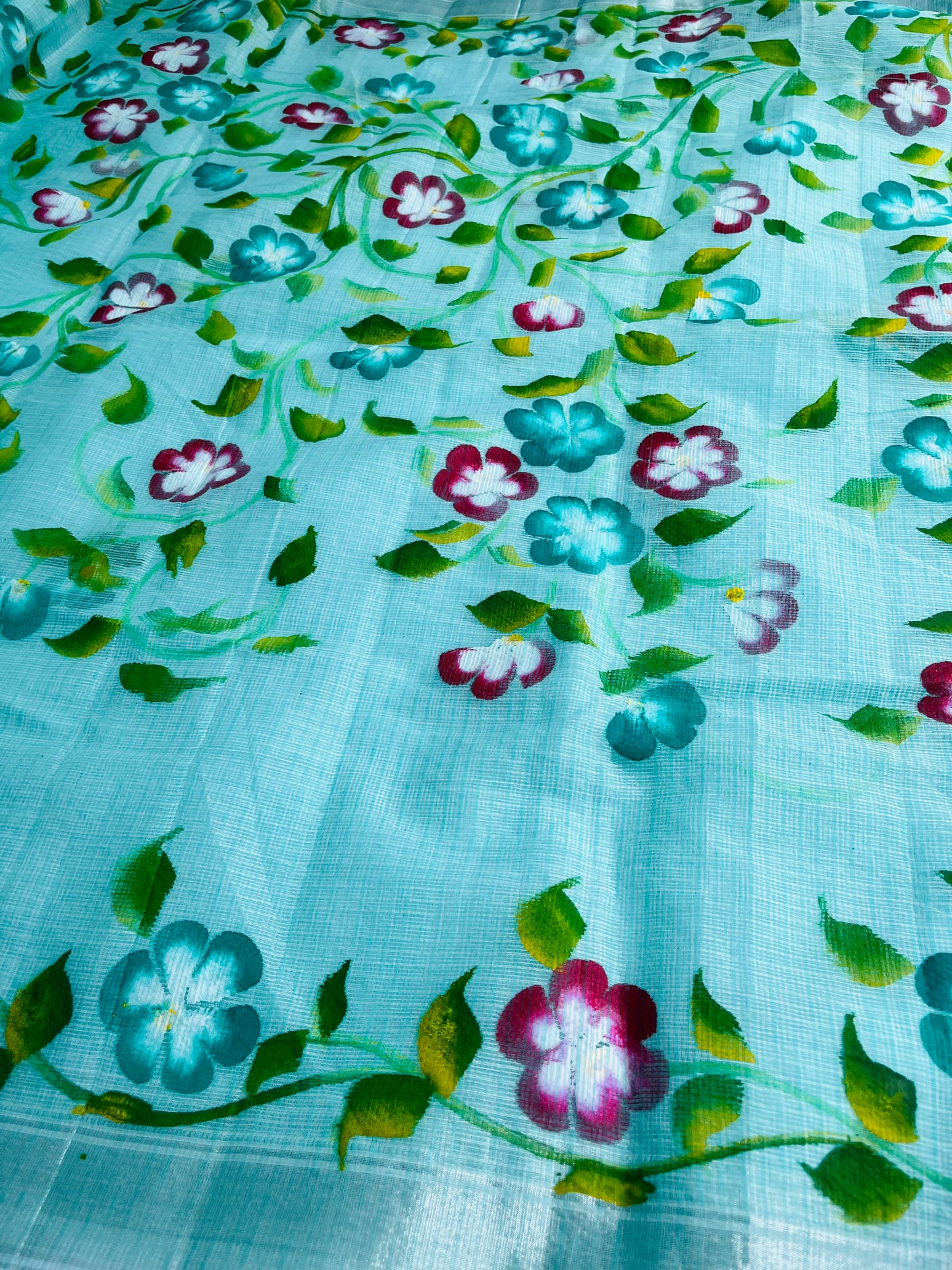 Kota saree with flower paint sarees