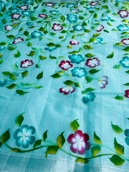 Kota saree with flower paint sarees