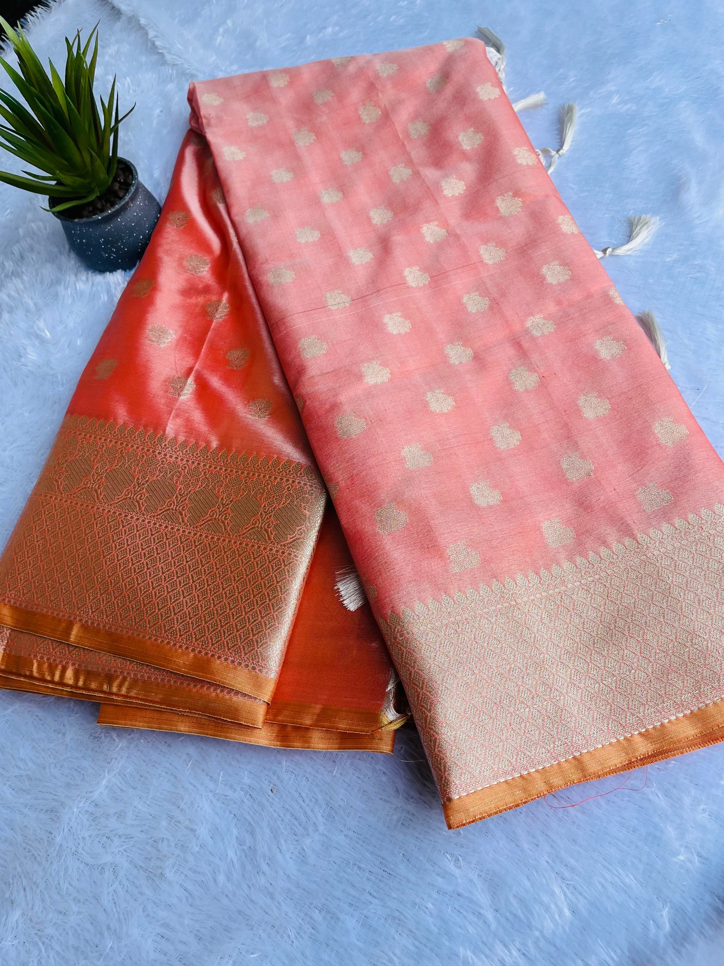 Beautiful soft Katan silk saree