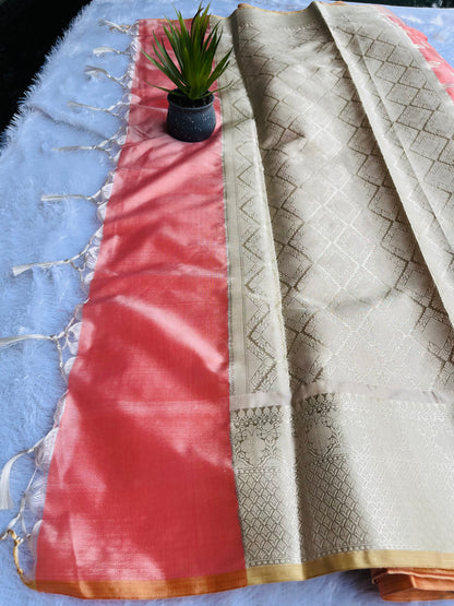 Beautiful soft Katan silk saree