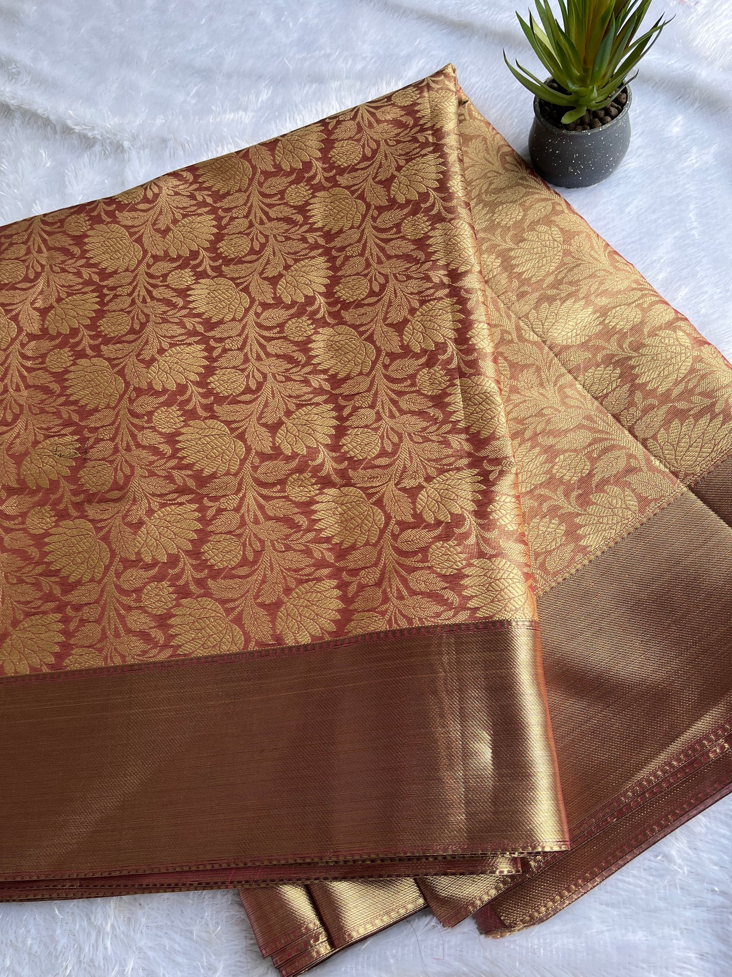 Tissue saree with beautiful self design