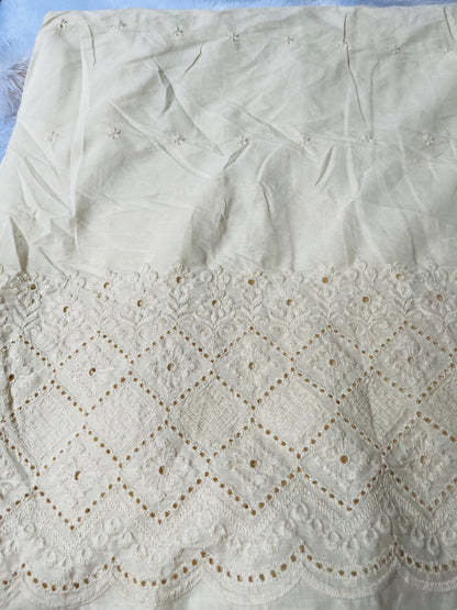 cora cotton embroidery with cutwork fabric