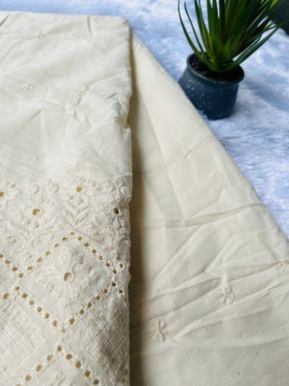 cora cotton embroidery with cutwork fabric