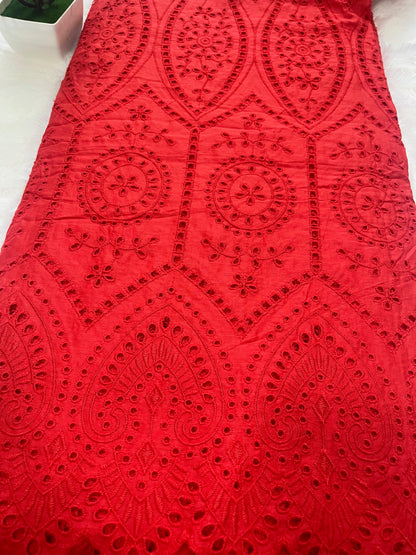 red cut work fabric "40
