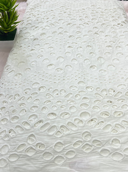 whitw shade  premium cut work fabric