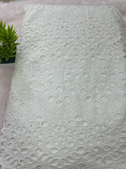 whitw shade  premium cut work fabric