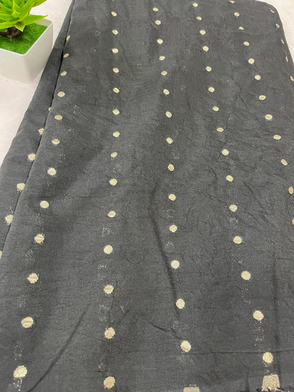 COTTON SILK BUTTA WORK BLACK SHADE