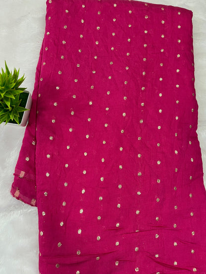 COTTON SILK BUTTA WORK MAGENTA SHADE