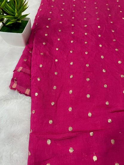 COTTON SILK BUTTA WORK MAGENTA SHADE