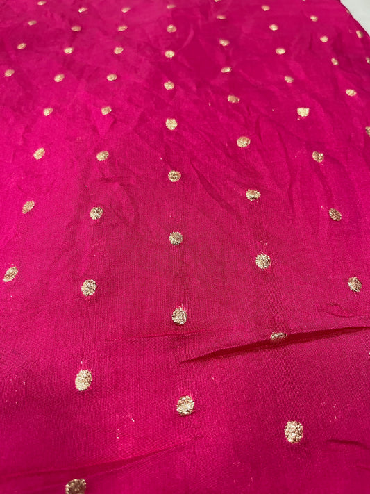 COTTON SILK BUTTA WORK MAGENTA SHADE