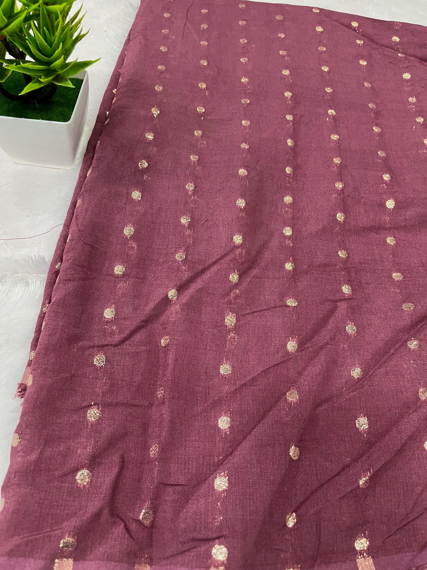 COTTON SILK BUTTA WORK ONION PINK SHADE