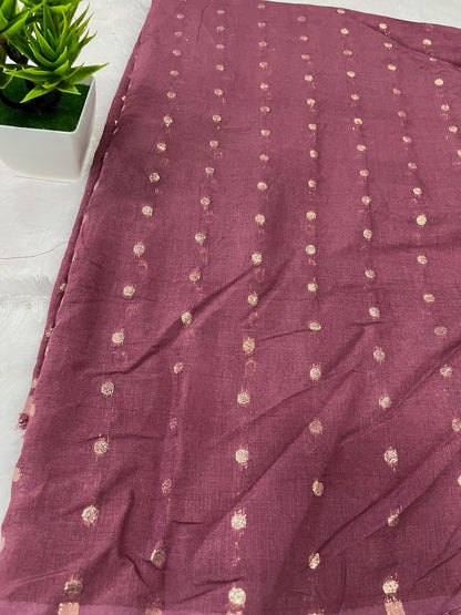 COTTON SILK BUTTA WORK ONION PINK SHADE