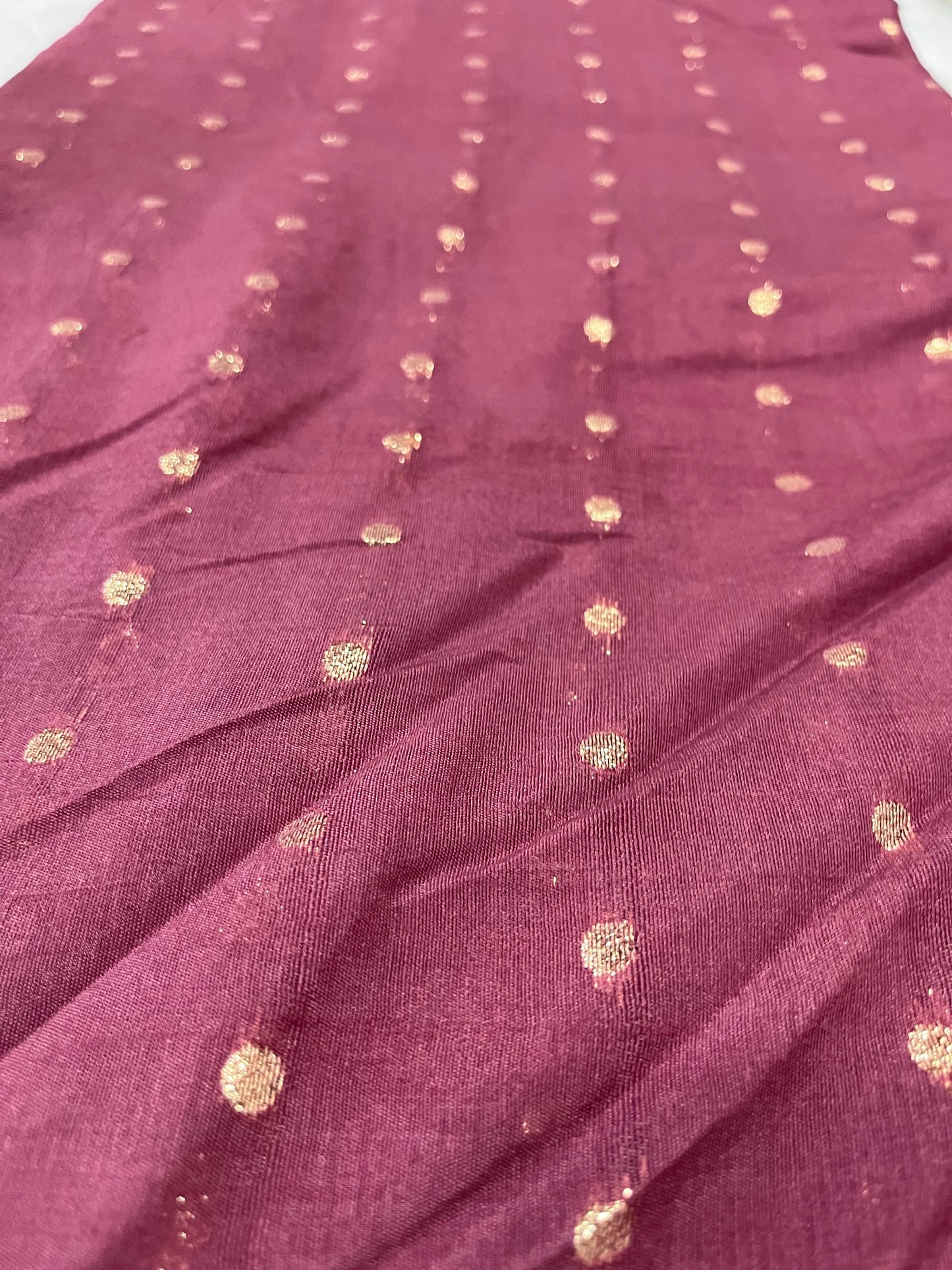 COTTON SILK BUTTA WORK ONION PINK SHADE