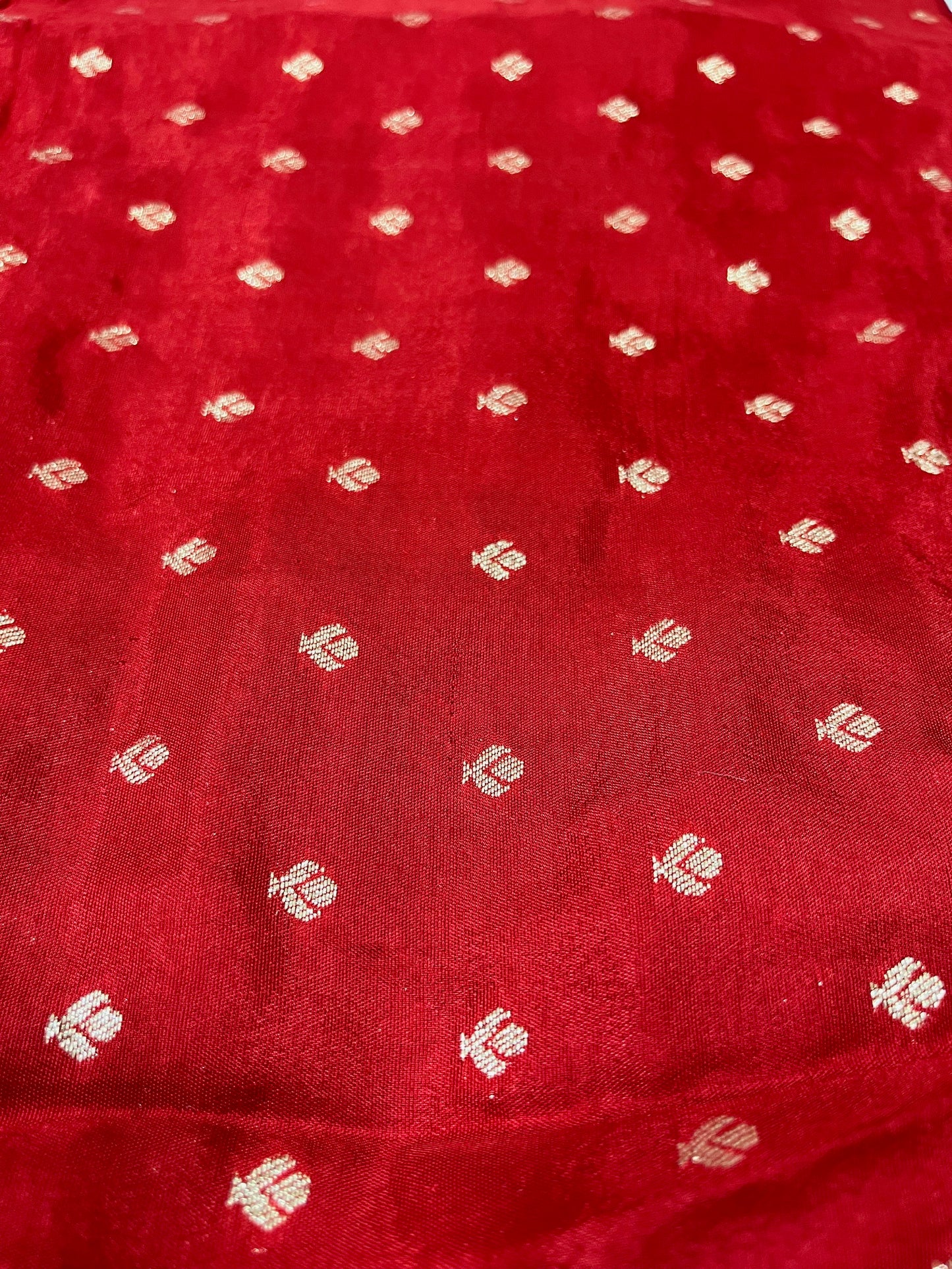 CUTE RED SHADE RUSSIAN SILK FABRIC
