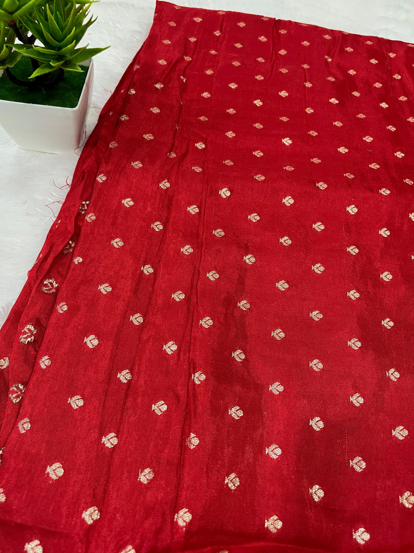 CUTE RED SHADE RUSSIAN SILK FABRIC