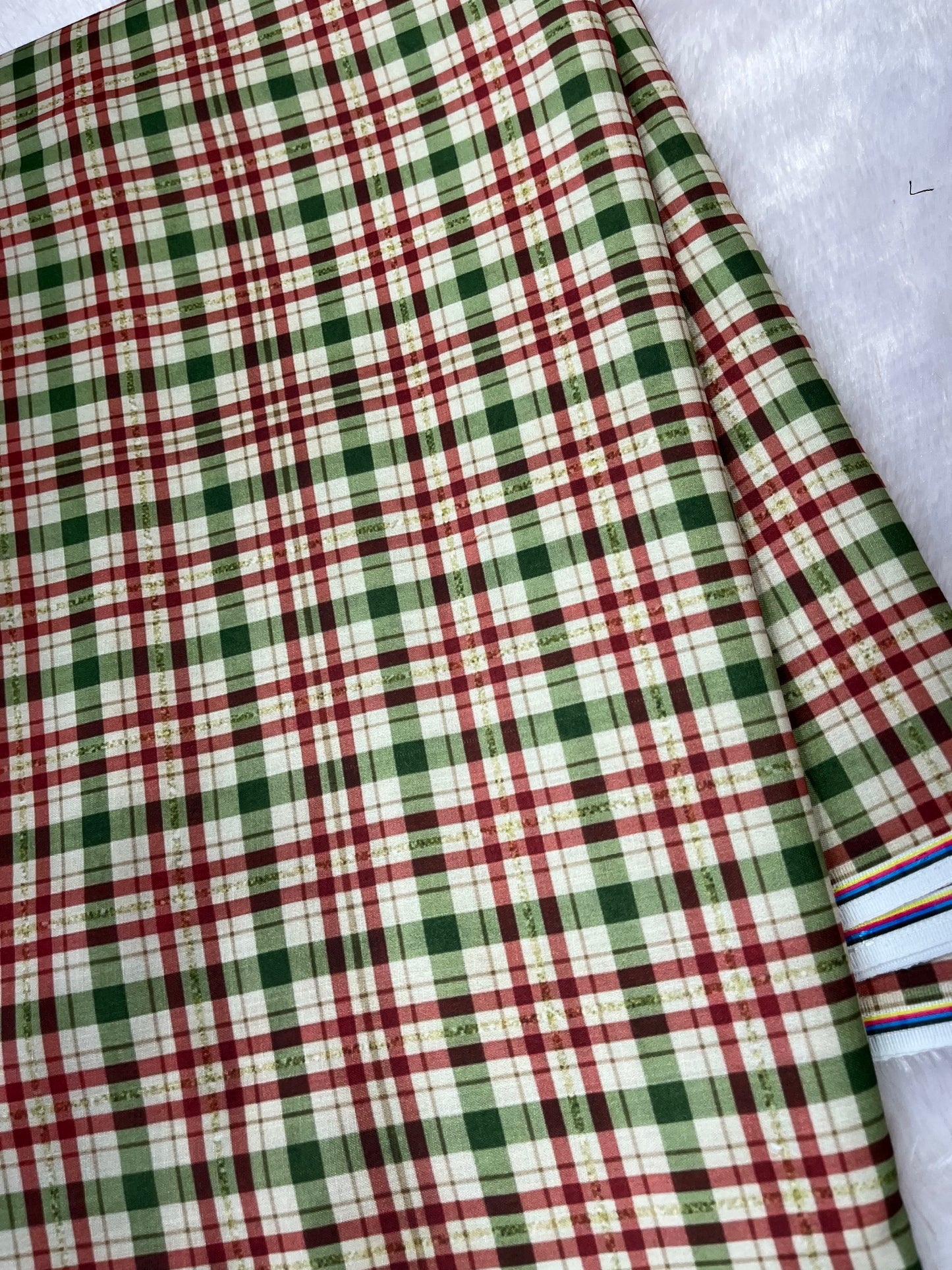 xmas fabric check design