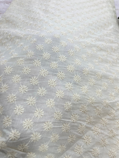 cream shade with beautiful thread embroidery fabric