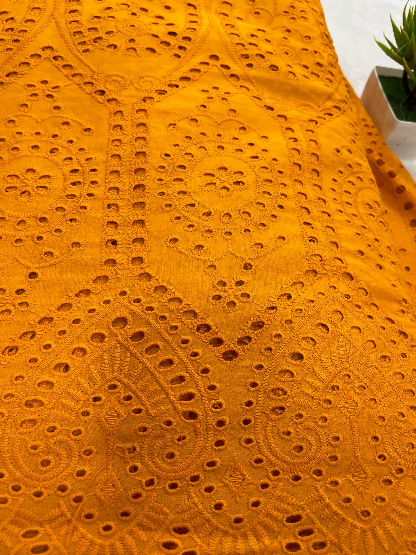 Orange yellow shade hackoba   fabric