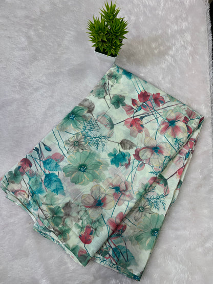 Printed cotton Fabric Glitter Detailing