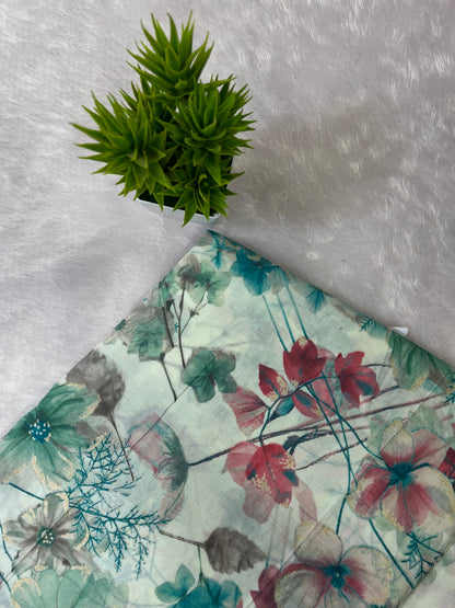 Printed cotton Fabric Glitter Detailing