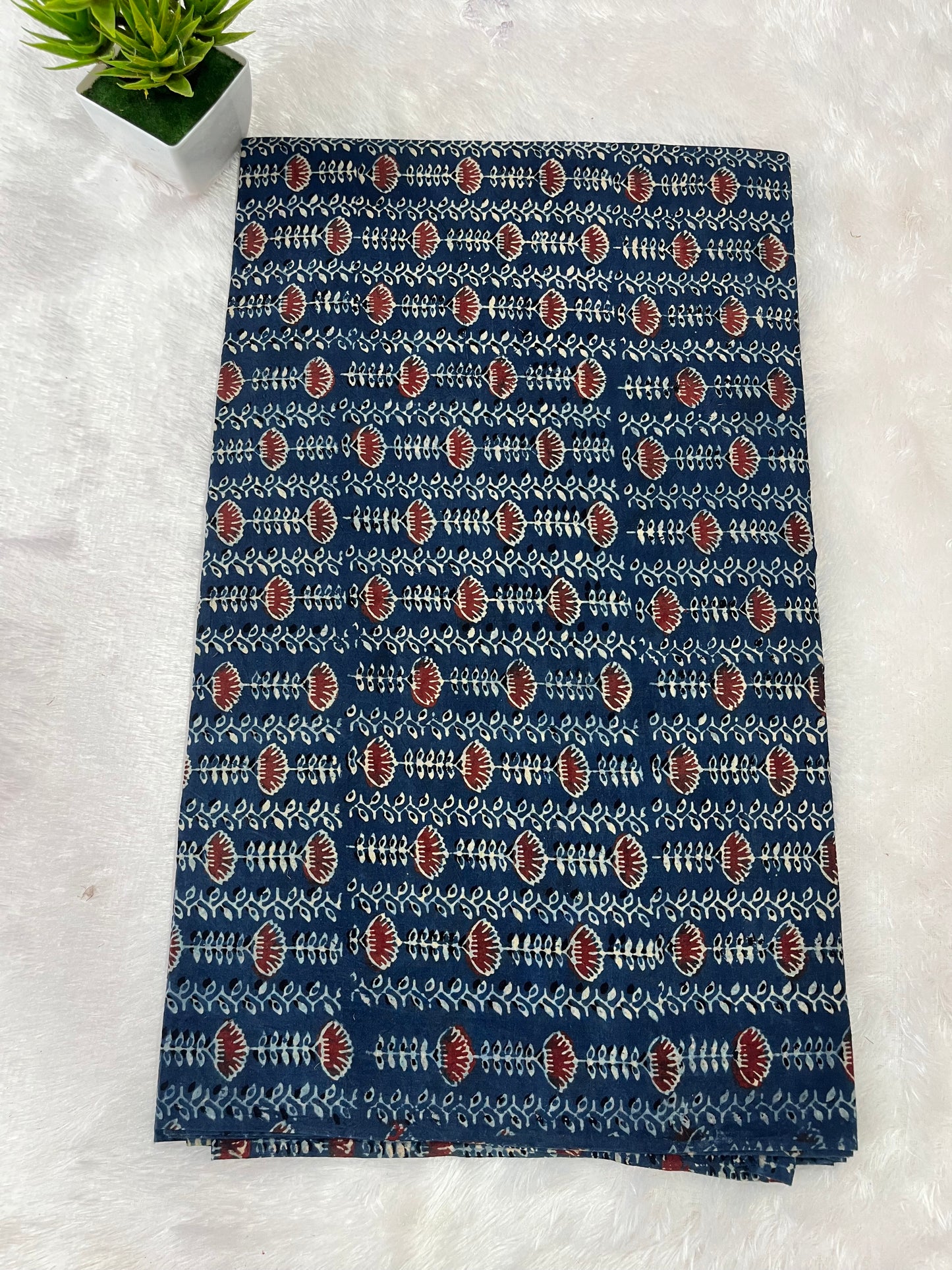 Ajrak natural dye cotton Fabric