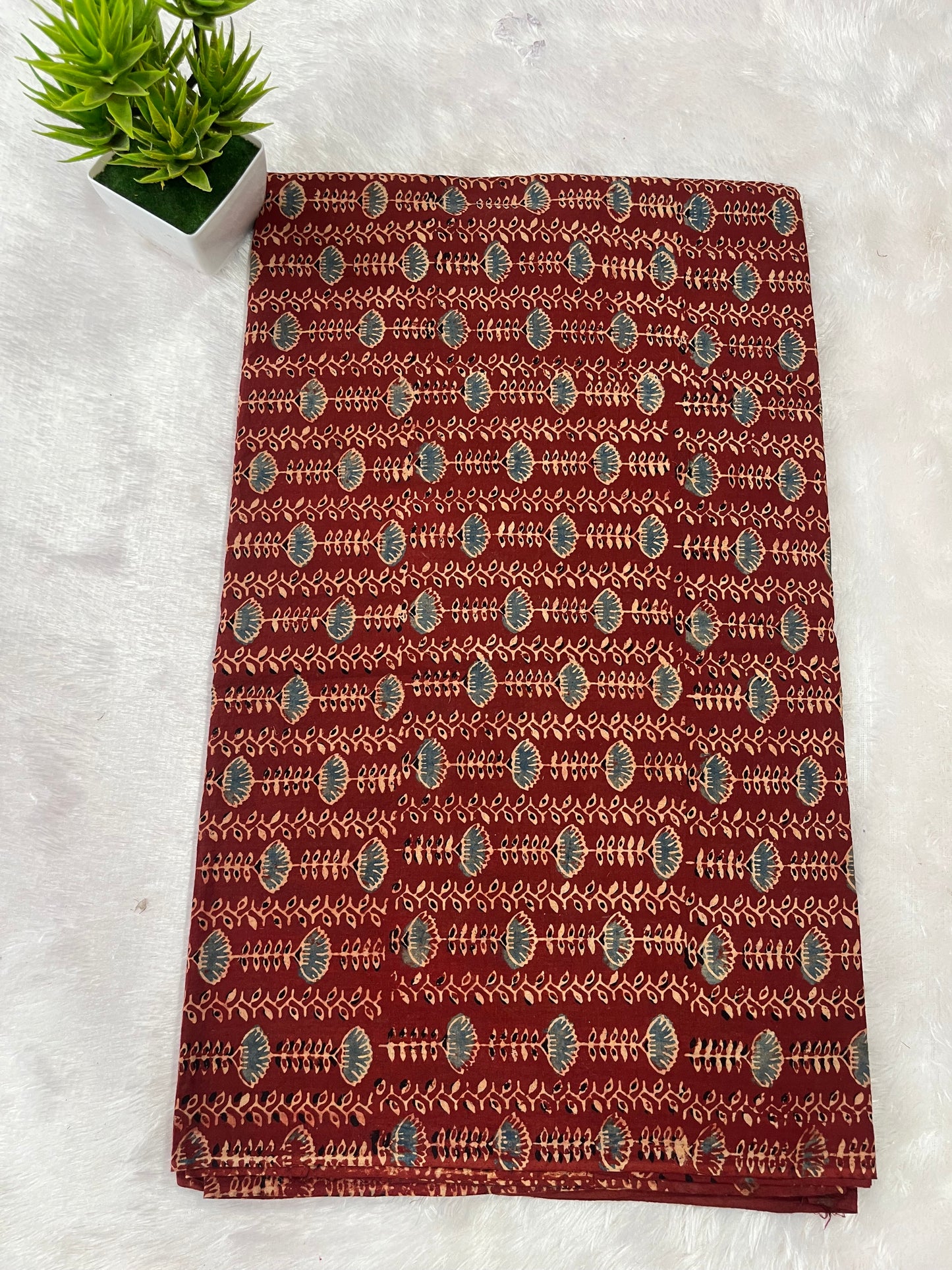 Ajrak natural dye cotton Fabric