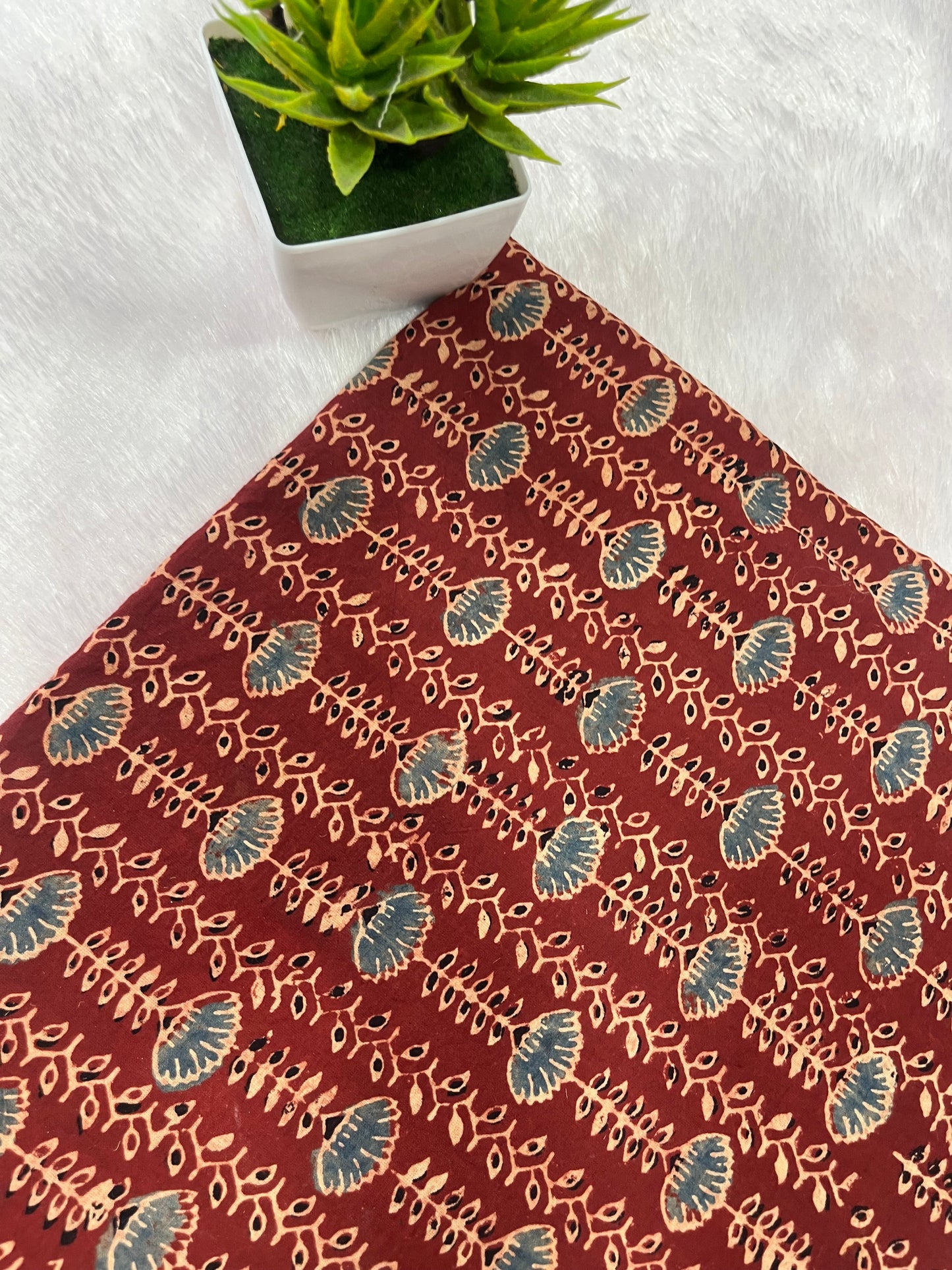 Ajrak natural dye cotton Fabric