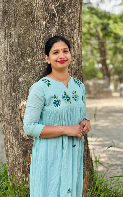GREEN MUL COTTON FROCK